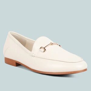 Rag & Co Dareth Off White HORSEBIT FLAT HEEL Slip-on Loafer Shoe Size 8 NEW TAGS